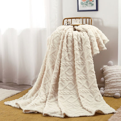 Slumblr® Ruched Faux Fur Cozy Throw Blanket