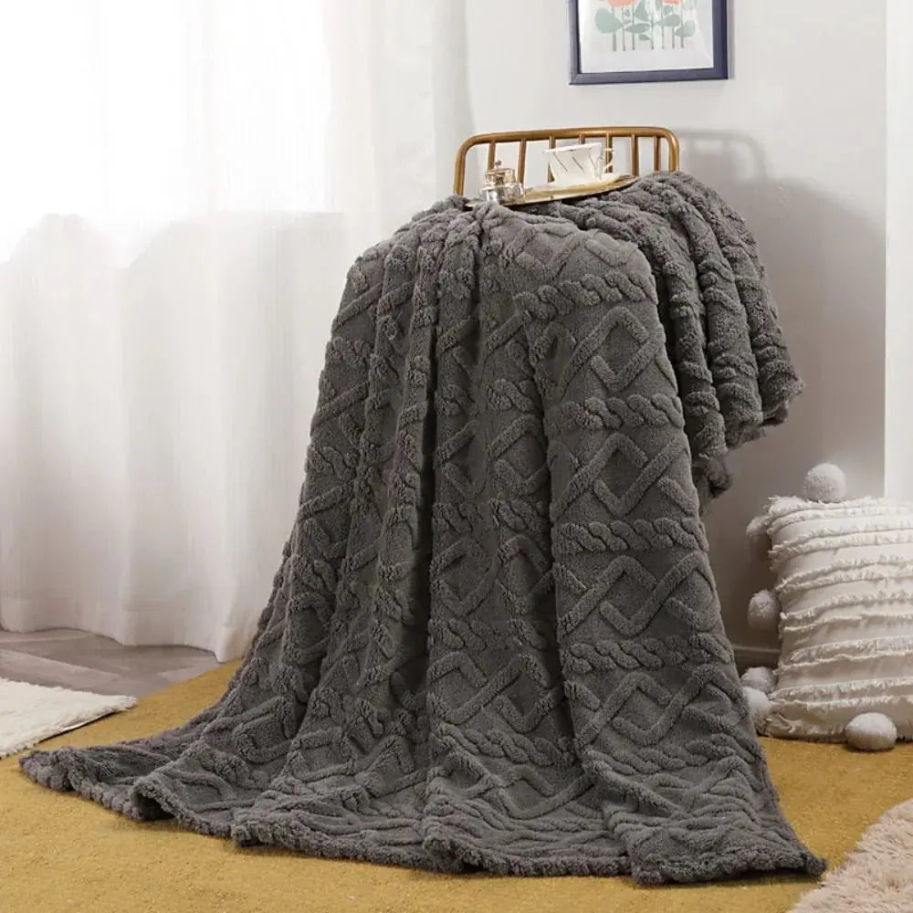 Slumblr® Ruched Faux Fur Cozy Throw Blanket Slumblr