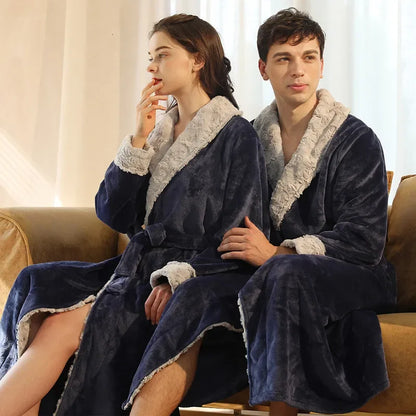Slumblr® Plush Flannel Fleece Couple Bathrobes