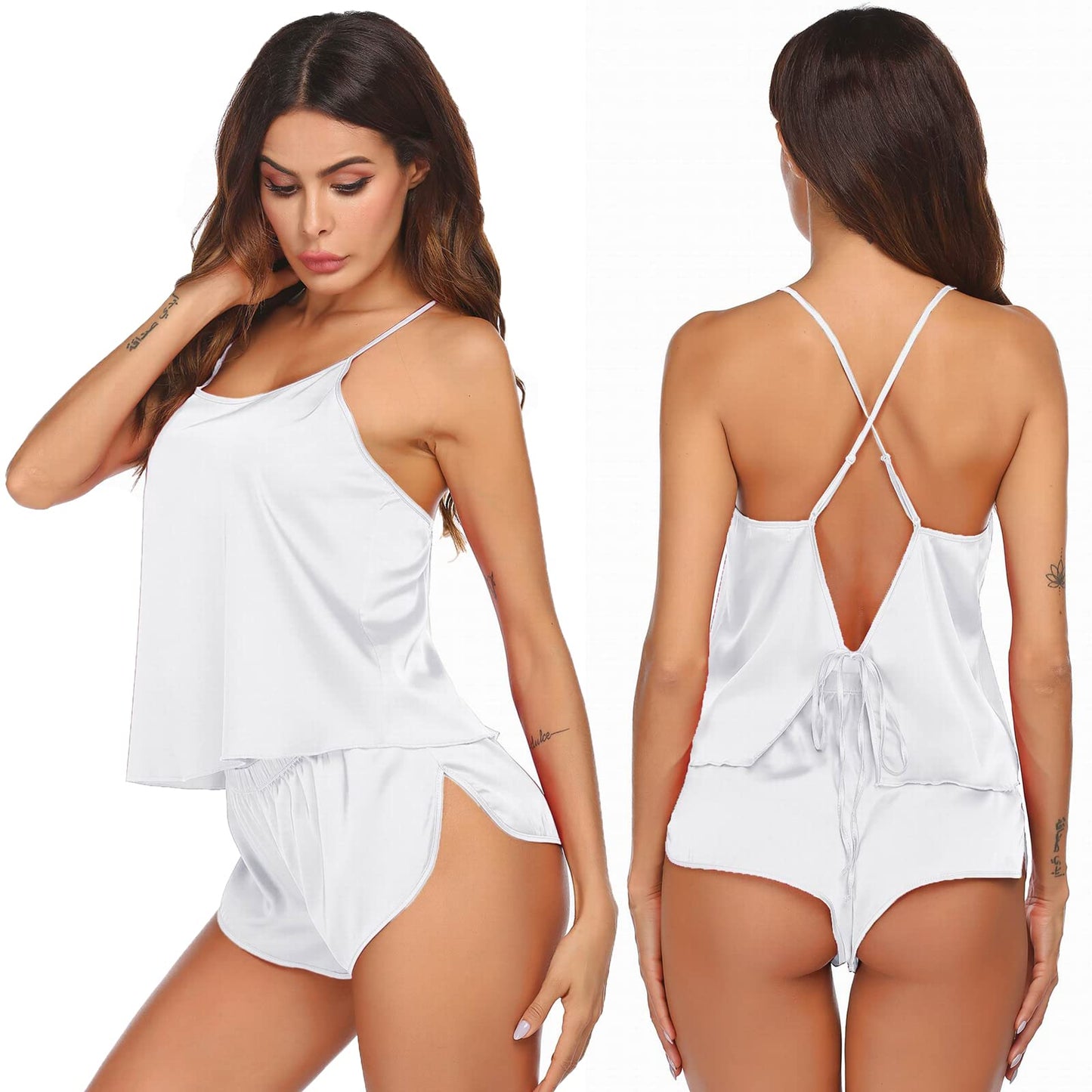 Slumblr® Satin Backless Cami Pajama Set