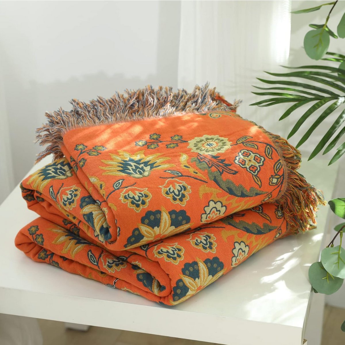 Slumblr® Flower Double-Sided Cotton Throw Blanket