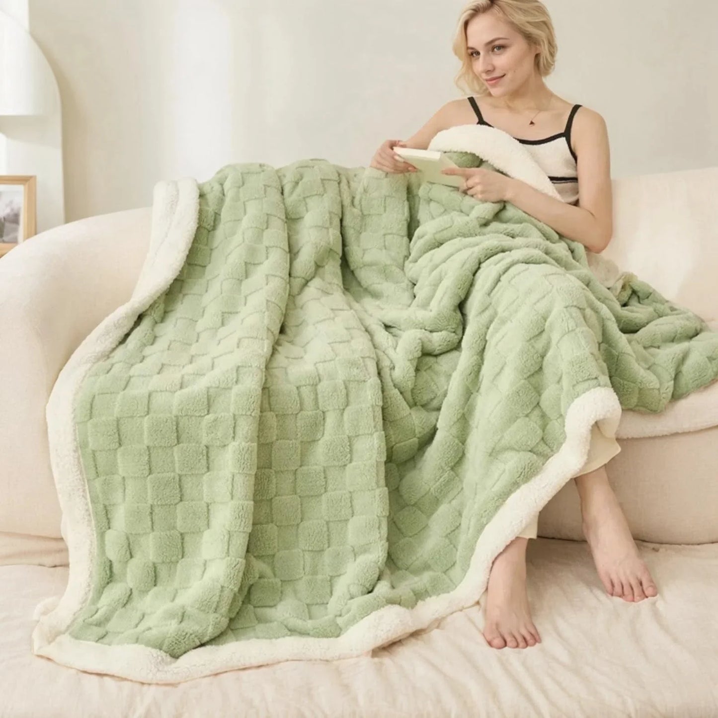 Slumblr® Sherpa Flannel Throw Blanket