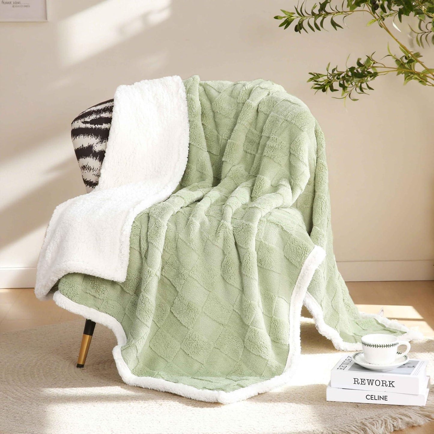 Slumblr® Sherpa Flannel Throw Blanket