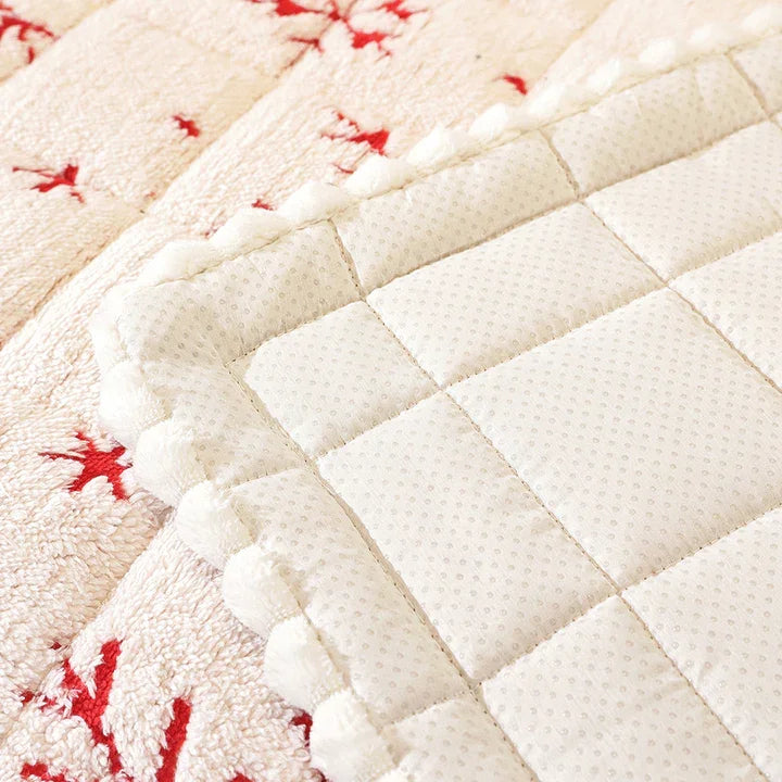 Custom Thickened Snowflake Pattern Sofa Slipcovers Factory Wholesale for Christmas Pet-Friendly Living Room Cushions