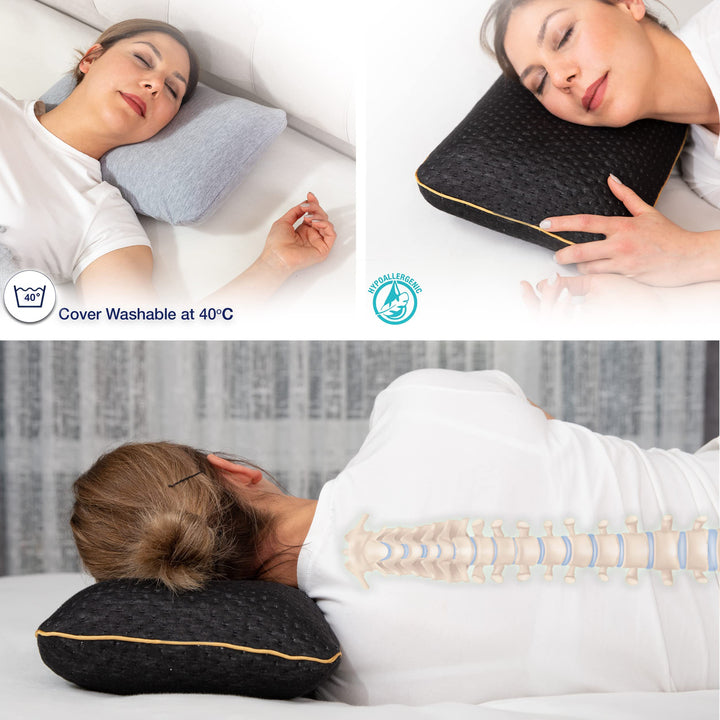 Memory Foam Pillow Orthopedic Travel Neck Pillow Easy to Carry Portable Bag