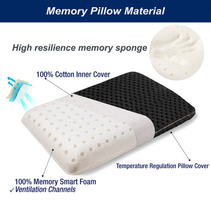 Memory Foam Pillow Orthopedic Travel Neck Pillow Easy to Carry Portable Bag