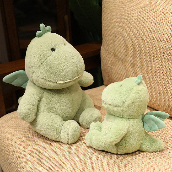 Free Sample Green Dinosaur Plush Stuffed Animal Toys with Cute wings Soft Baby comfort Plush Dinosaur Stuffed Toys Gifts