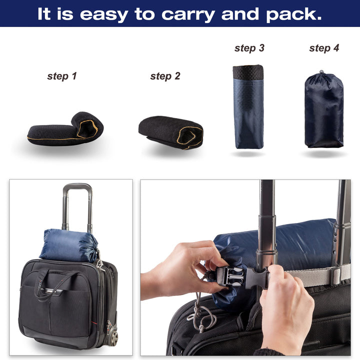 Memory Foam Pillow Orthopedic Travel Neck Pillow Easy to Carry Portable Bag