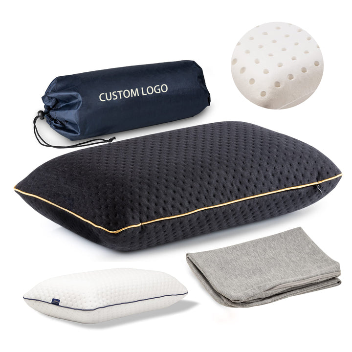 Memory Foam Pillow Orthopedic Travel Neck Pillow Easy to Carry Portable Bag