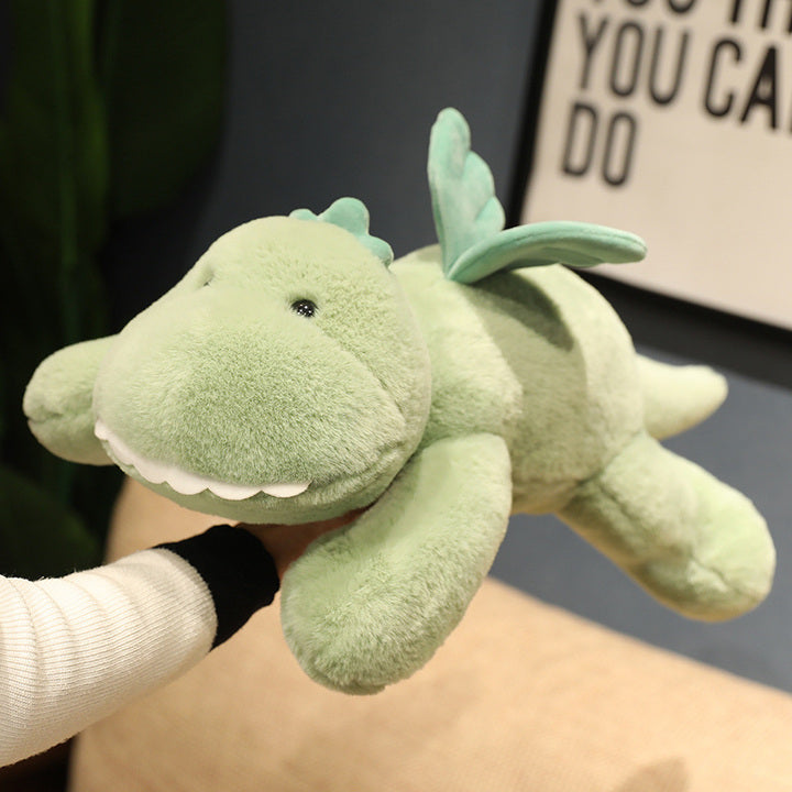 Free Sample Green Dinosaur Plush Stuffed Animal Toys with Cute wings Soft Baby comfort Plush Dinosaur Stuffed Toys Gifts