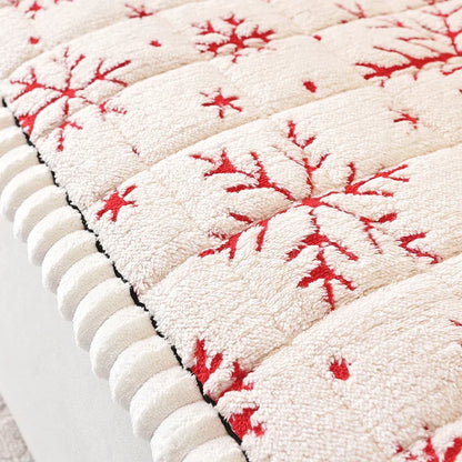 Custom Thickened Snowflake Pattern Sofa Slipcovers Factory Wholesale for Christmas Pet-Friendly Living Room Cushions