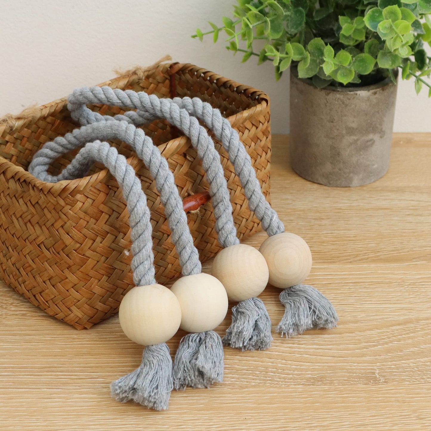 Slumblr® Wooden Bead Curtain Tiebacks (2 Pcs)