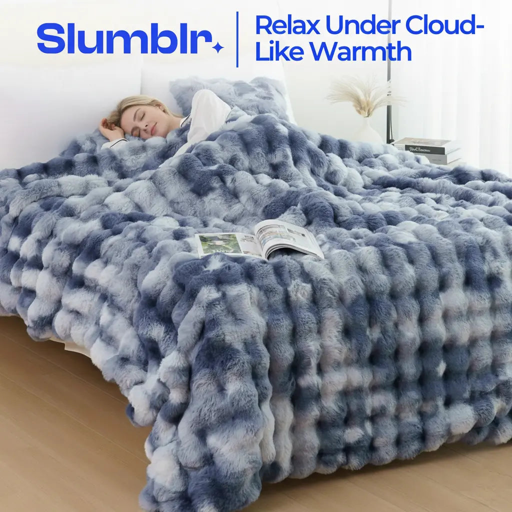 Faux Rabbit Fleece Throw | Ultra Plush Cozy Comfort for Couch Bed