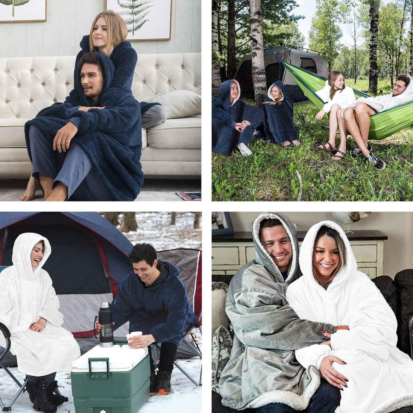 Slumblr® Double Fleece Hooded Pullover Jacket