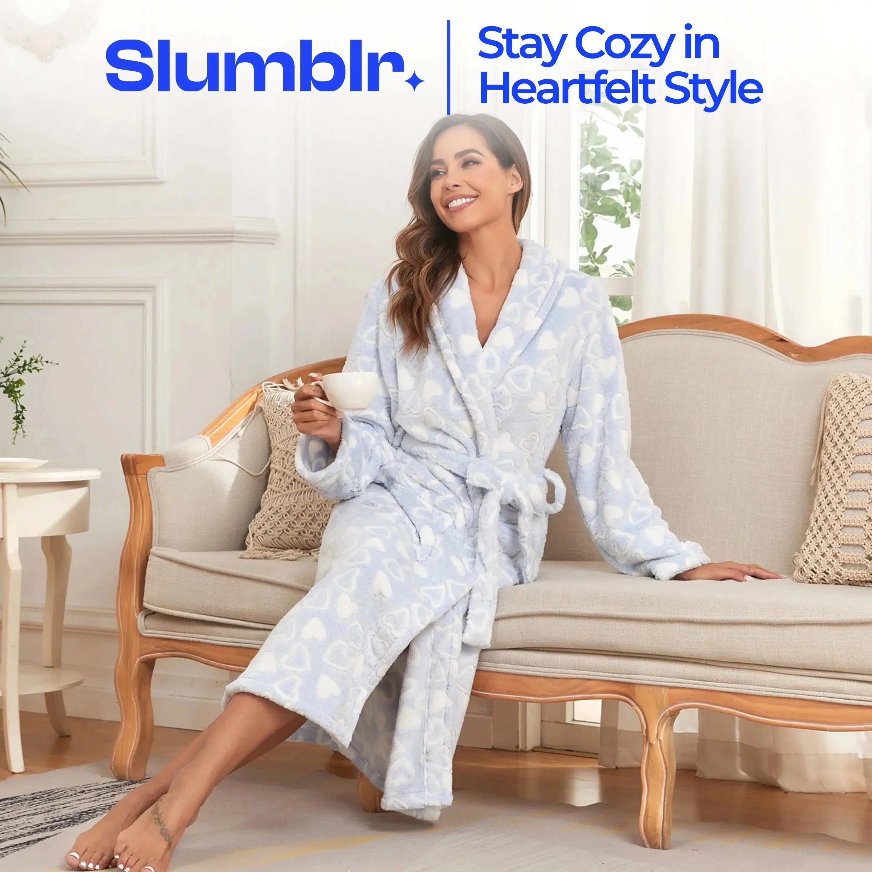 Slumblr® Love Print Plush Bathrobe Slumblr