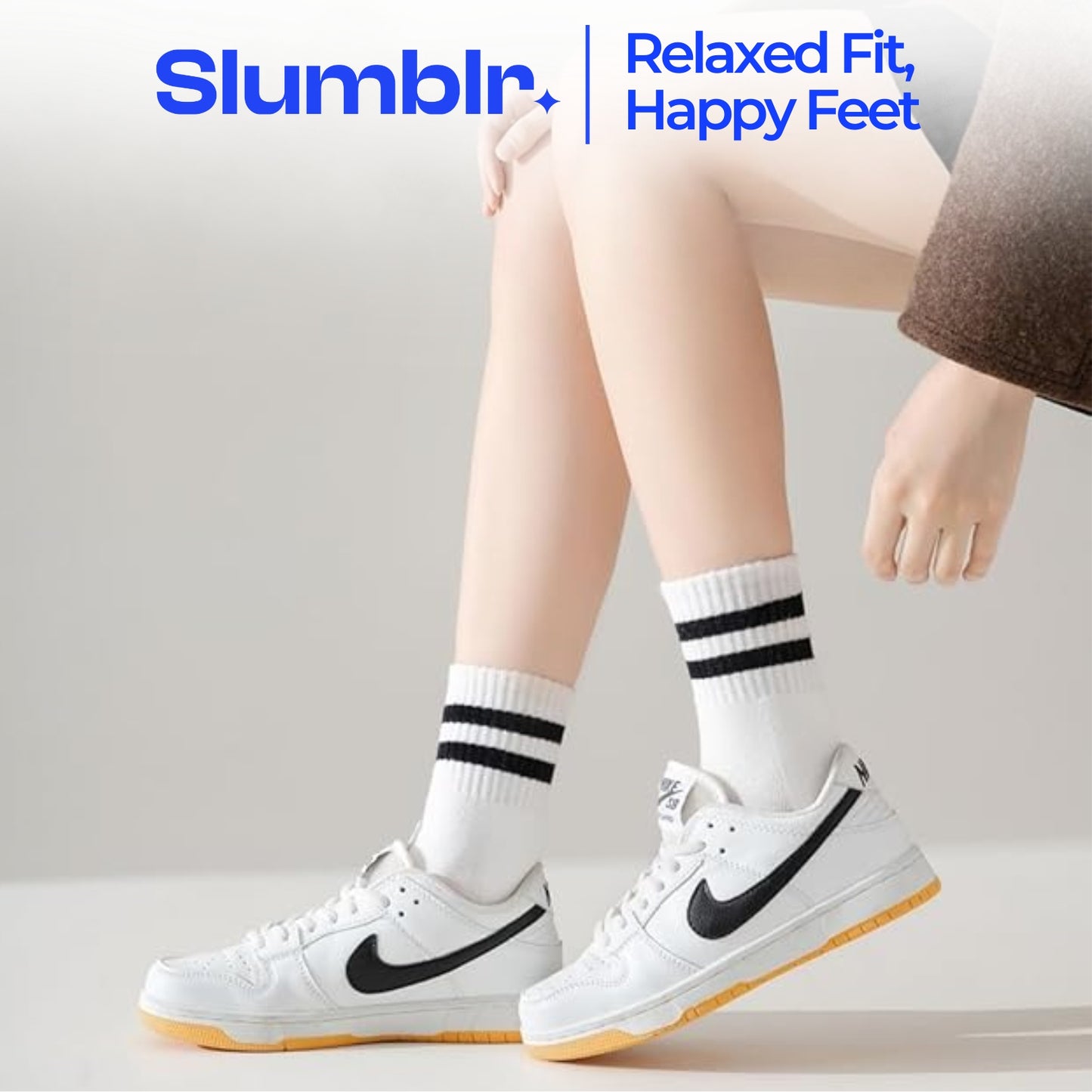 Slumblr® Cushioned Striped Quarter Length Womens Socks (3Pcs)