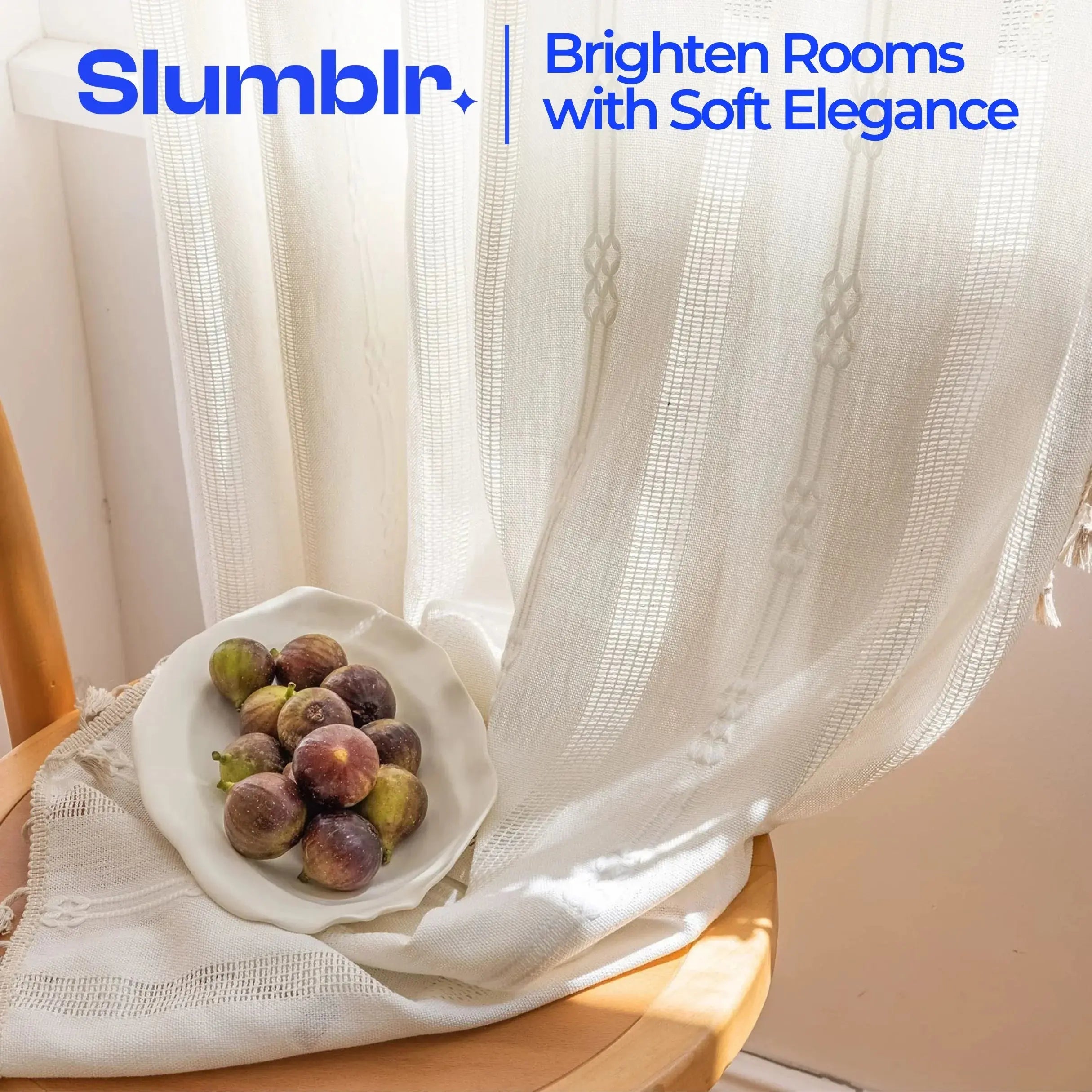 Slumblr® Jacquard Hollow White Tulle Curtains Slumblr