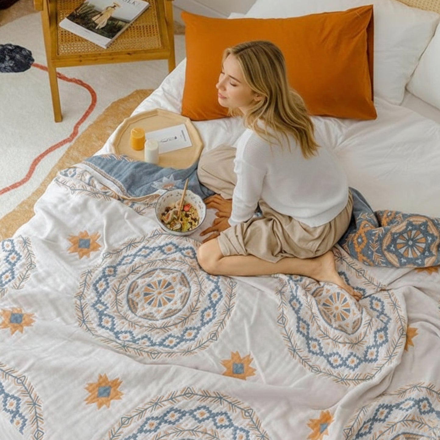 Slumblr® Nordic Cotton Gauze Boho Throw Blanket