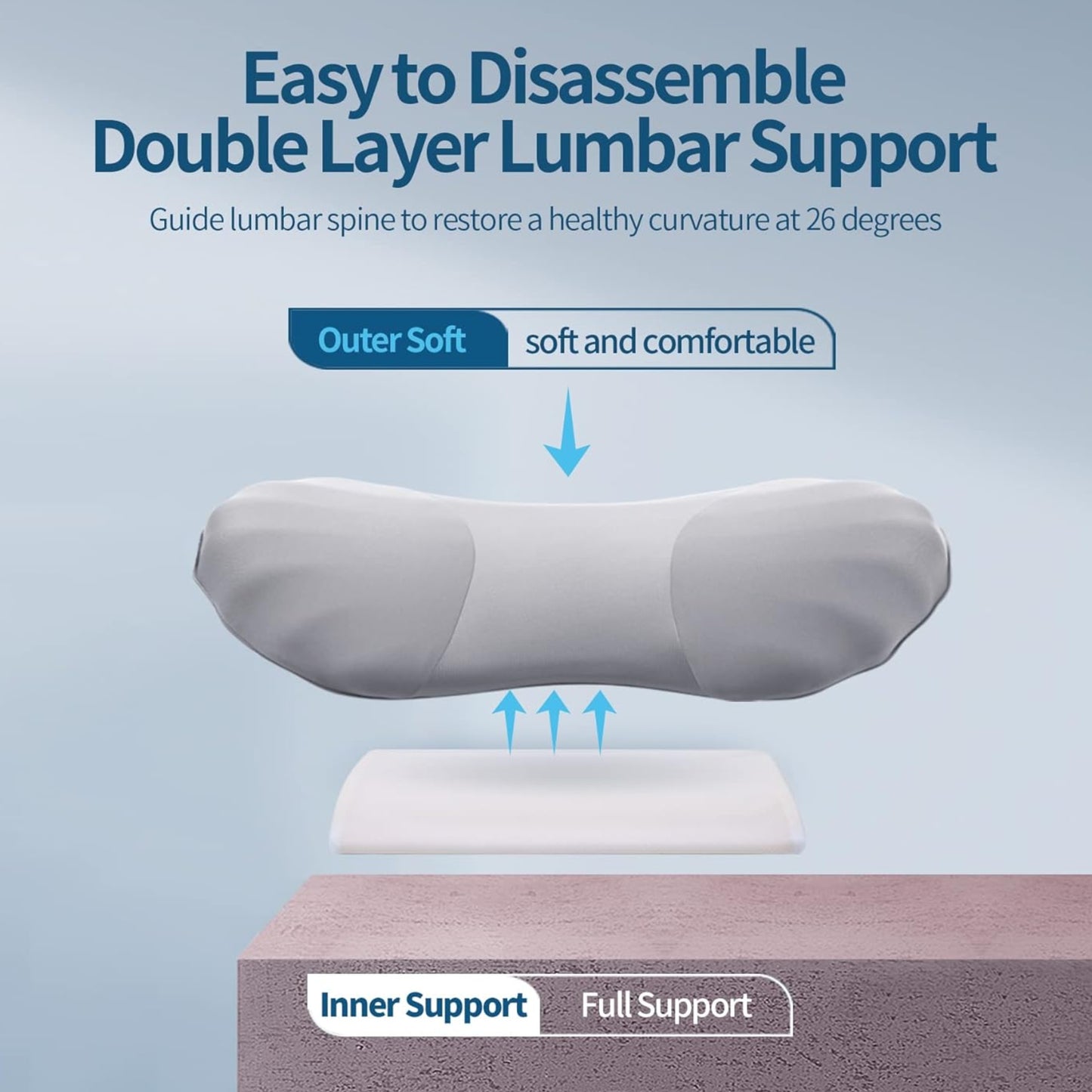 Slumblr® High Rebound Memory Foam Lumbar Pillow