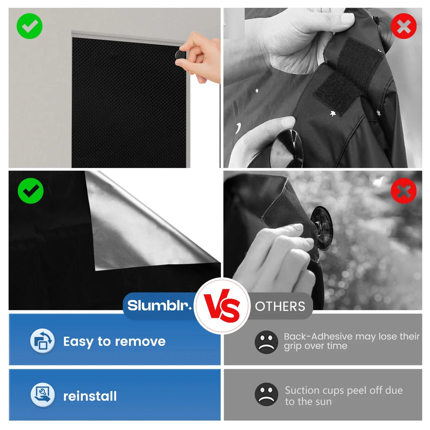 Slumblr® Magnetic Portable Blackout Window Shades