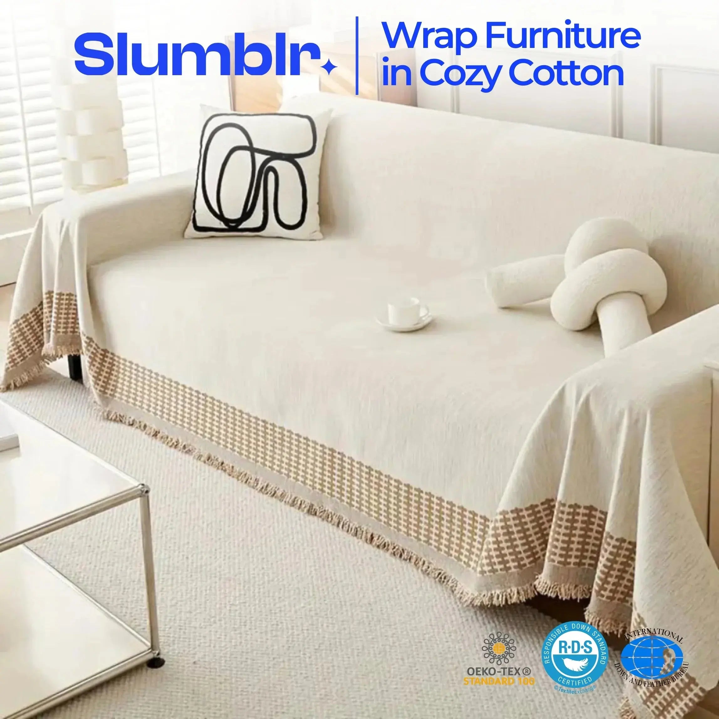 Slumblr® Full Coverage Cotton Sofa Towel Blanket Slumblr