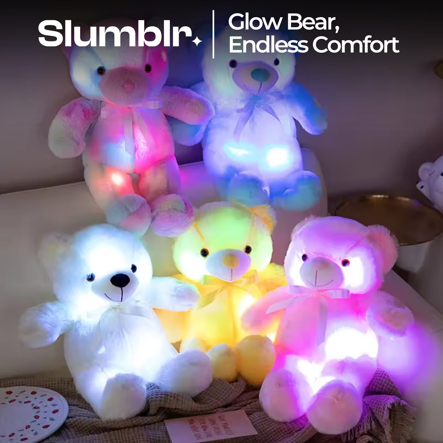 Slumblr® Teddy Bear LED Glowing Plush