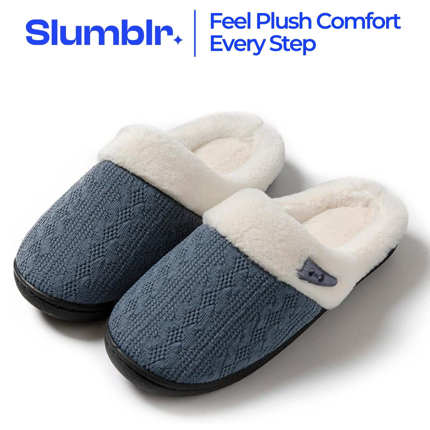 Slumblr® Fluffy Plush House Slippers