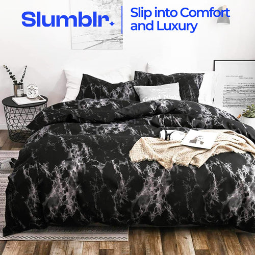 Slumblr® 3pcs Marble Print Duvet Cover Set