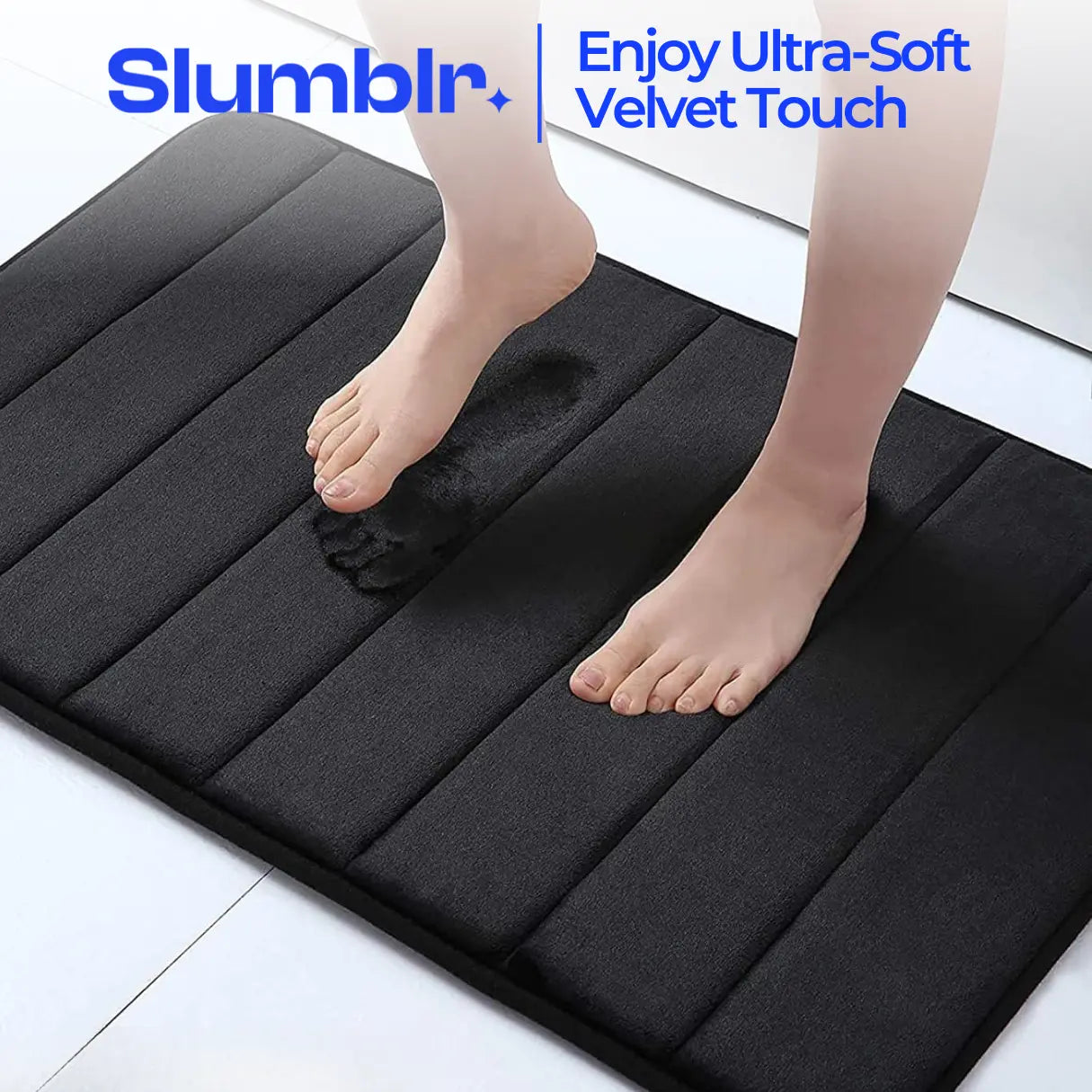 Slumblr® Velvet Memory Foam Bathroom Rug Set (3 Pcs) Slumblr