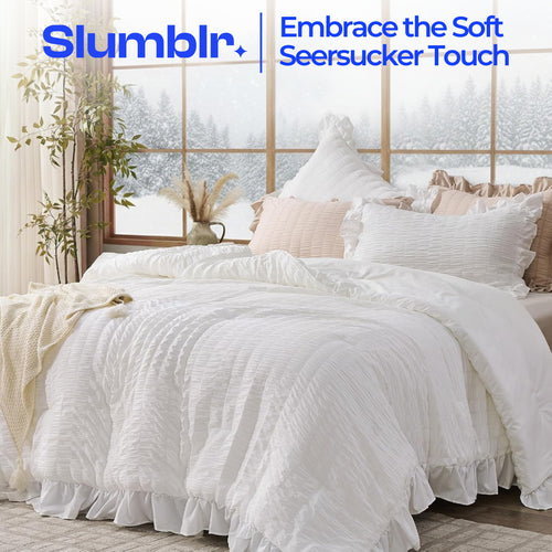 Slumblr® Korean Lace Seersucker Duvet Cover Set