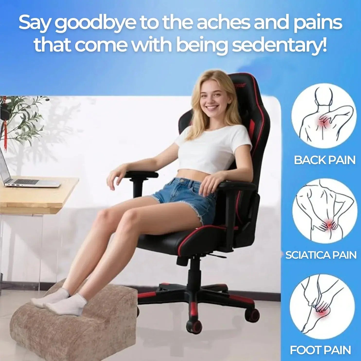 Slumblr® Adjustable Multi-Tier Footrest Stool Slumblr