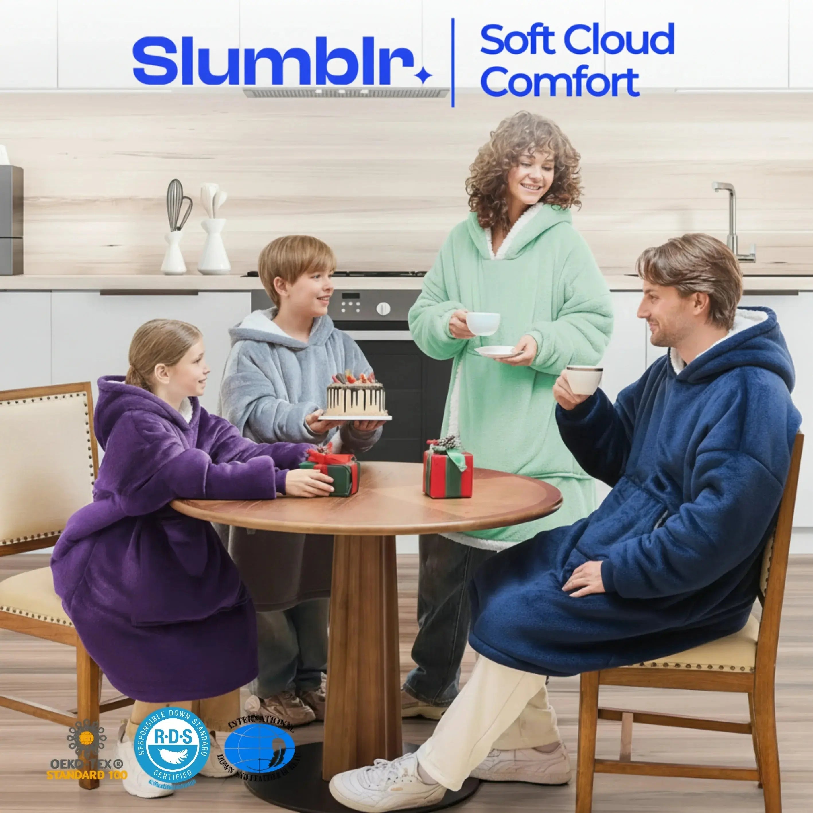Slumblr® Double Fleece Hooded Pullover Jacket Slumblr