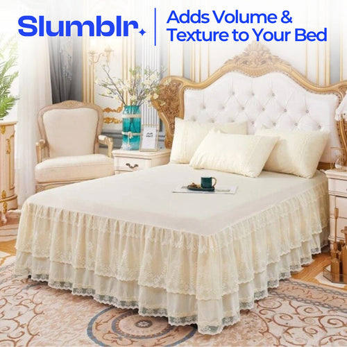 Slumblr® Three Layer Lace Ruffled Bed Skirt