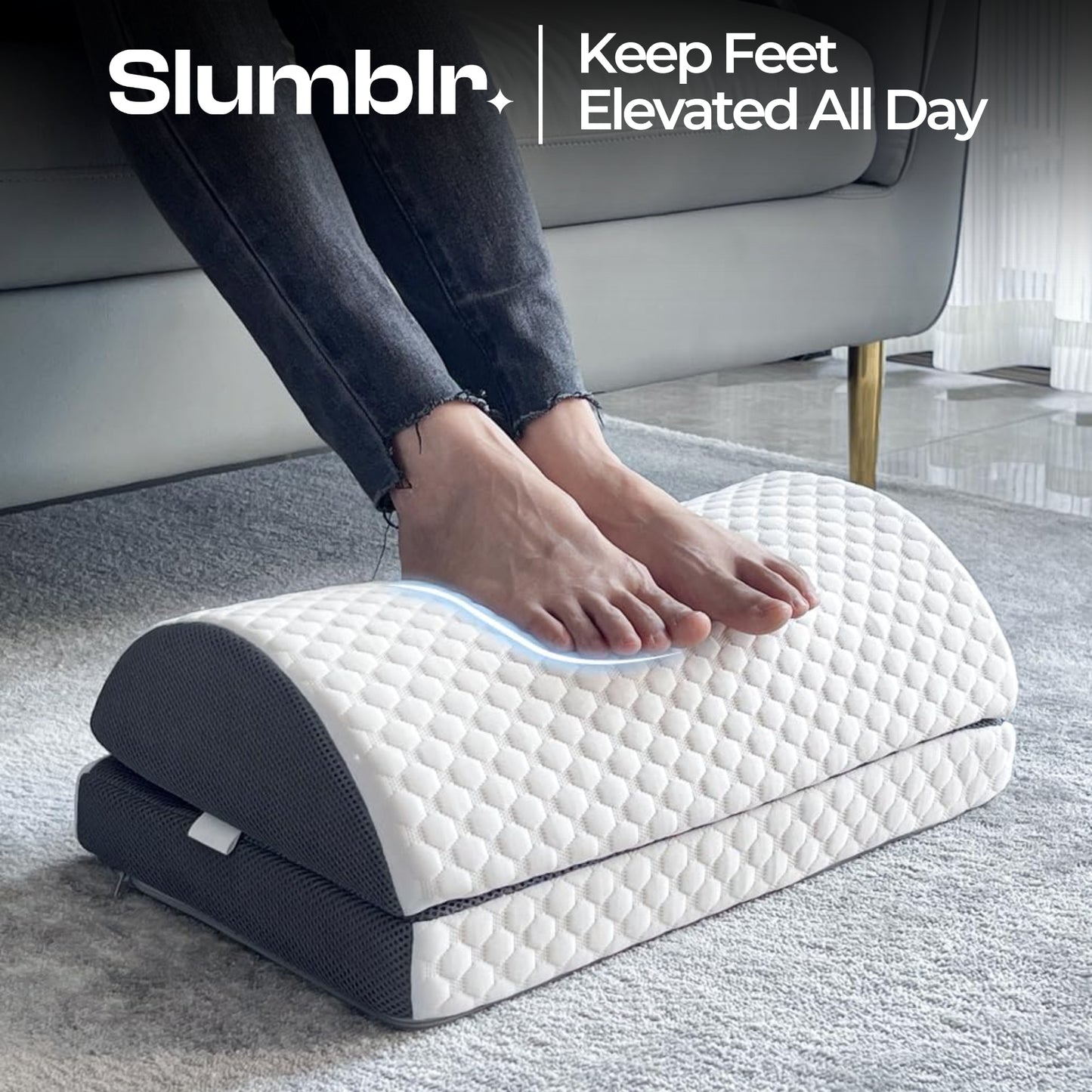 Slumblr® Adjustable Memory Foam Desk Footrest