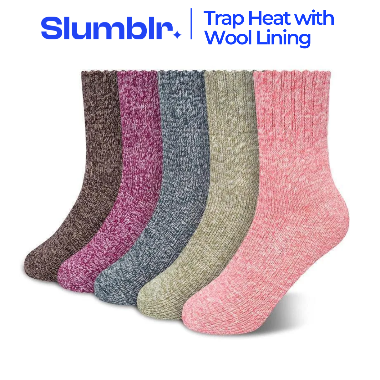 Slumblr® Women’s Wool Lined Winter Socks (5 Pairs)