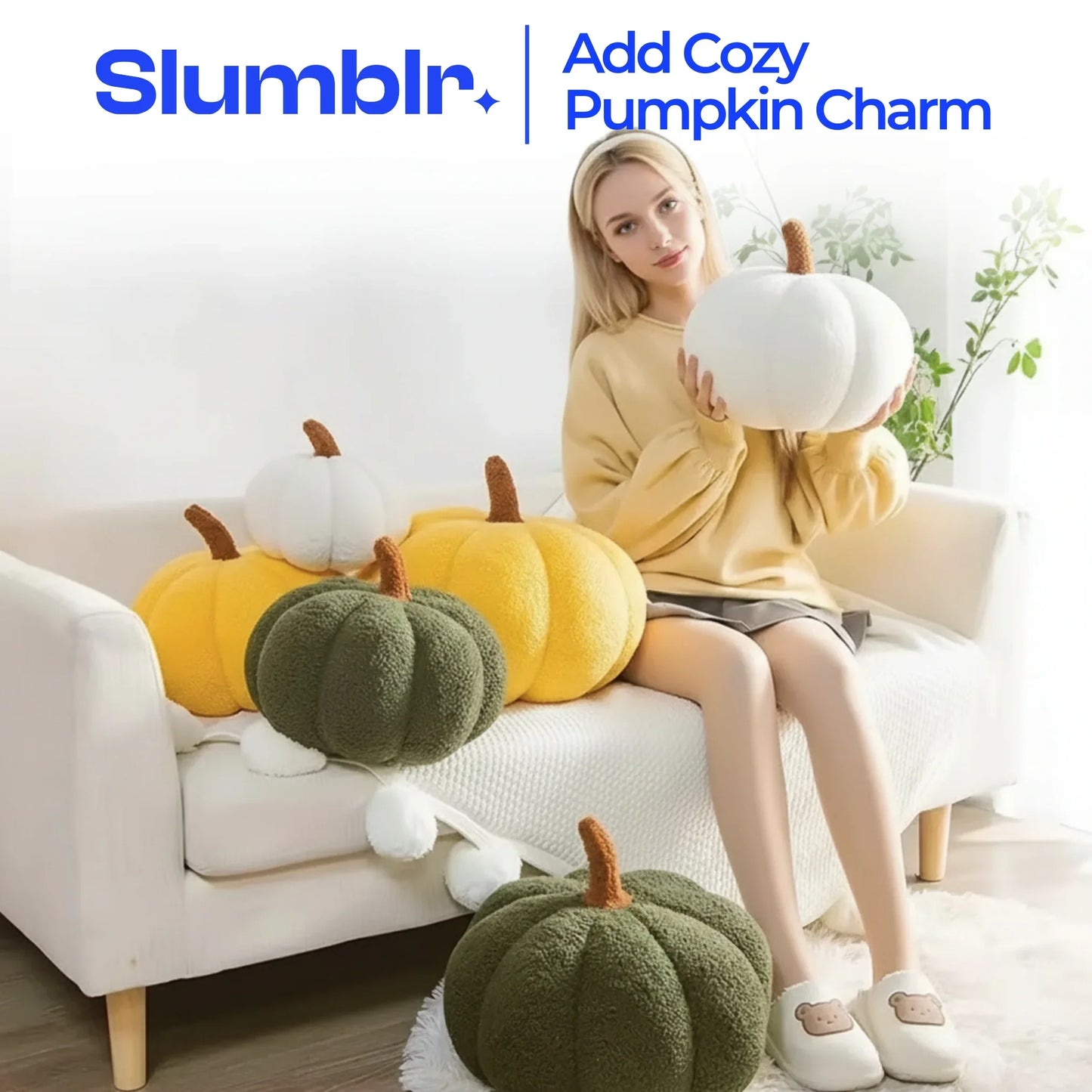 Slumblr® Nordic Plush Pumpkin Decorative Cushion