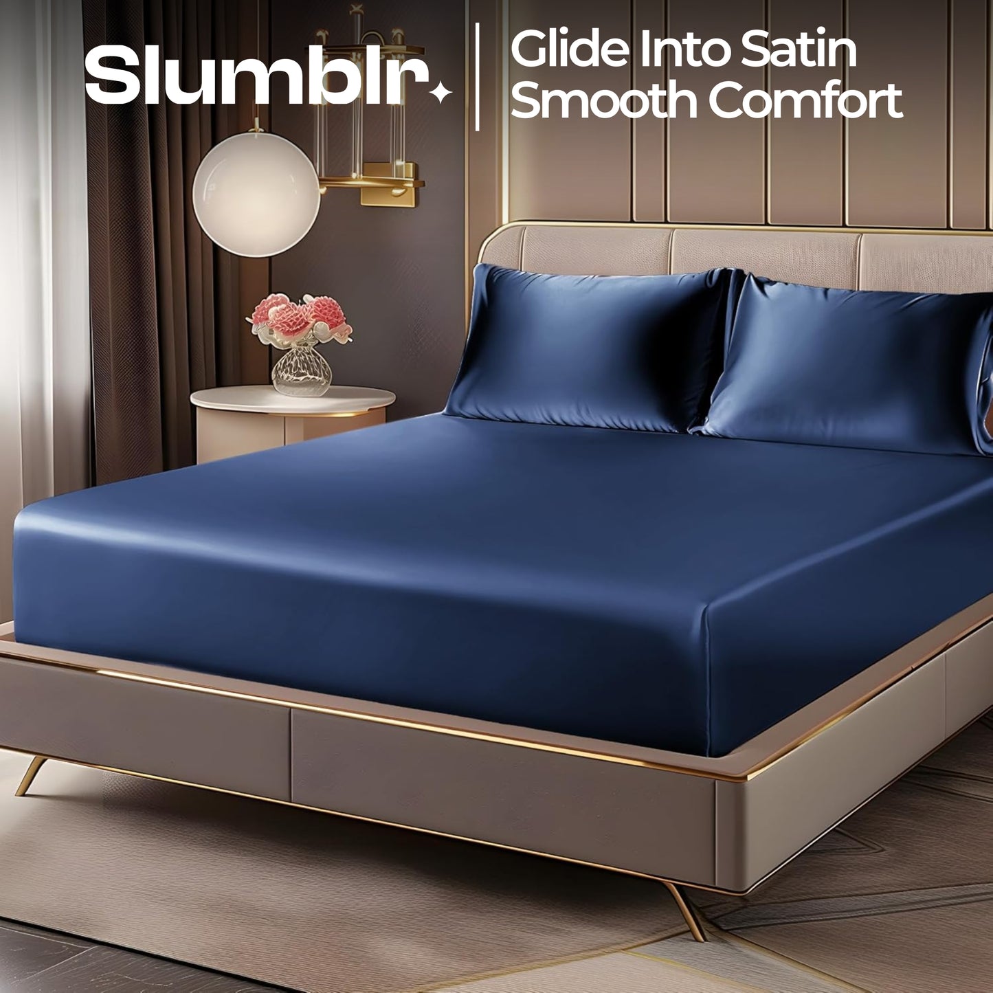 Slumblr® Luxury Satin Fitted Sheet Set