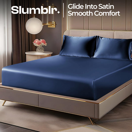 Slumblr® Luxury Satin Fitted Sheet Set