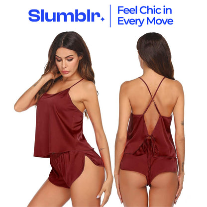 Slumblr® Satin Backless Cami Pajama Set