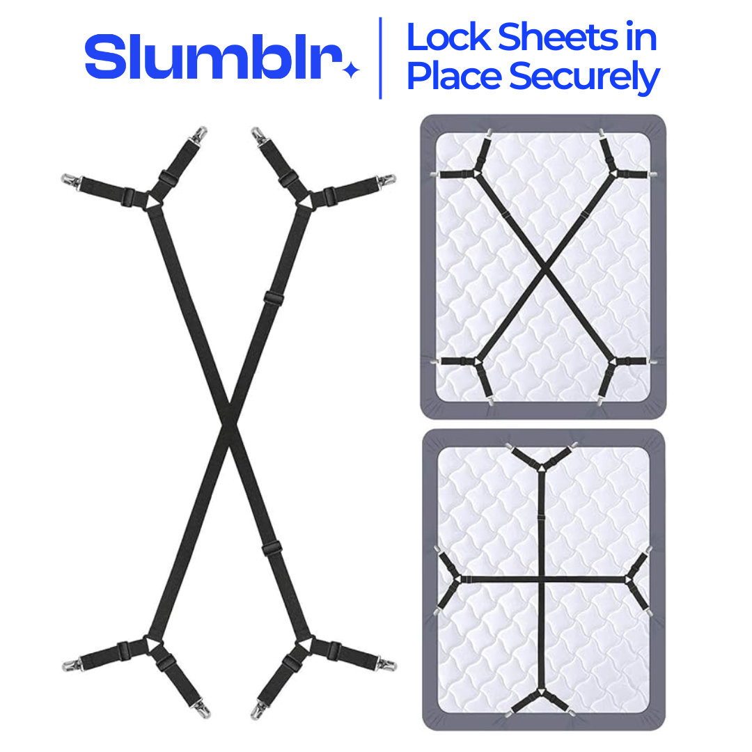 Slumblr® Adjustable Bed Sheet Fastener Straps (2pcs)