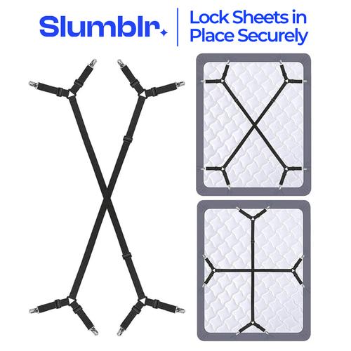 Slumblr® Adjustable Bed Sheet Fastener Straps (2pcs)