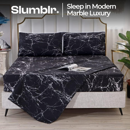 Slumblr® 3-Piece Marble Print Fitted Sheet Set