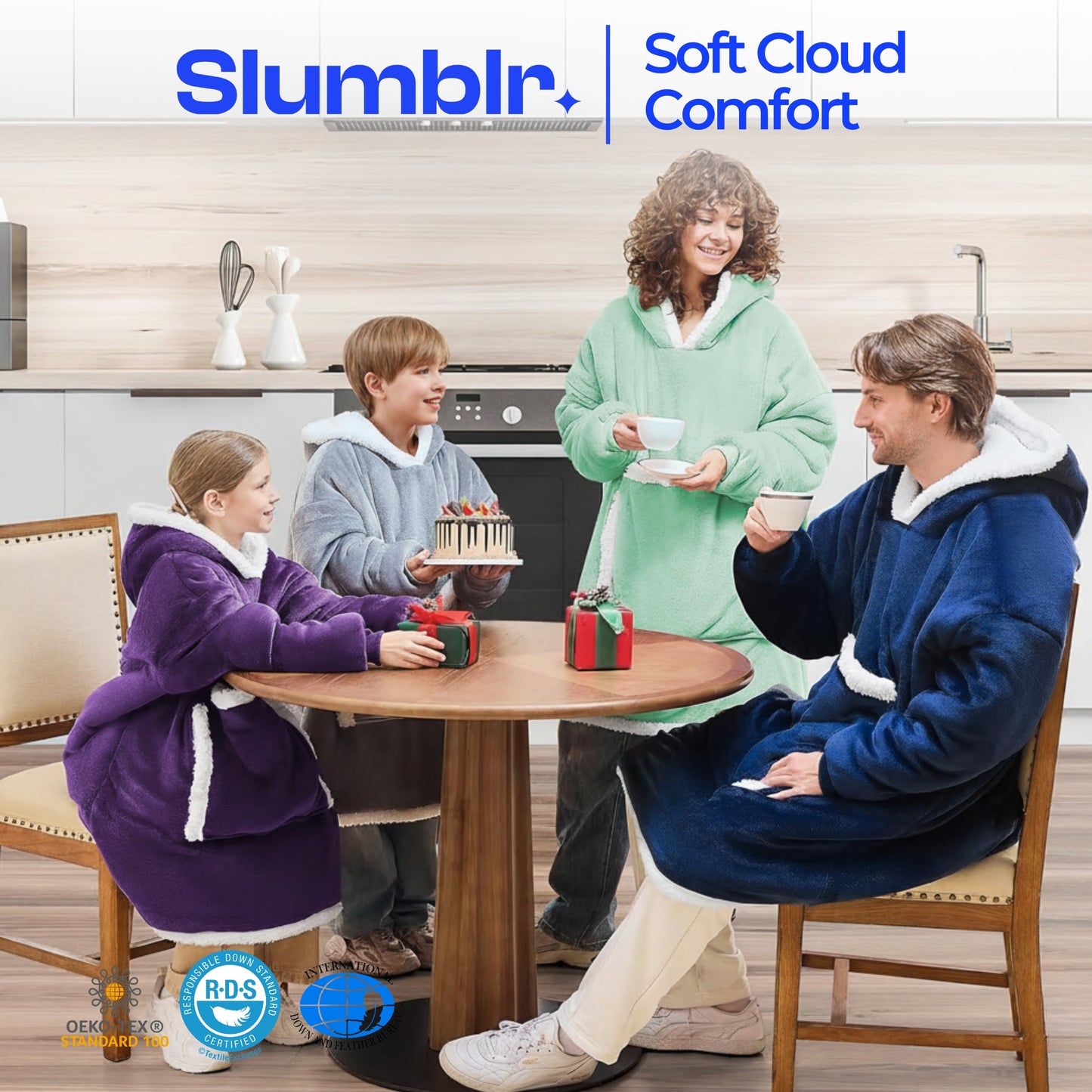 Slumblr® Double Fleece Hooded Pullover Jacket