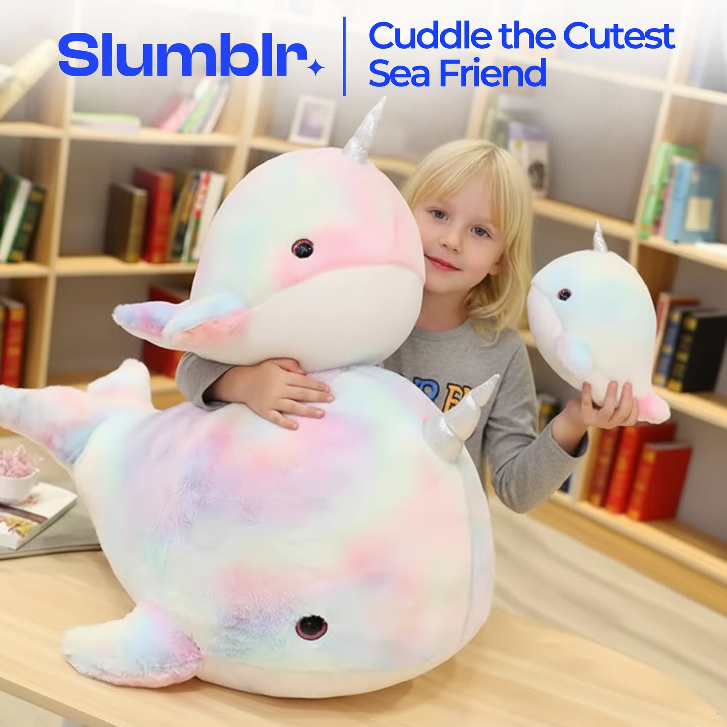 Slumblr® Narwhal Plush Rainbow Toy