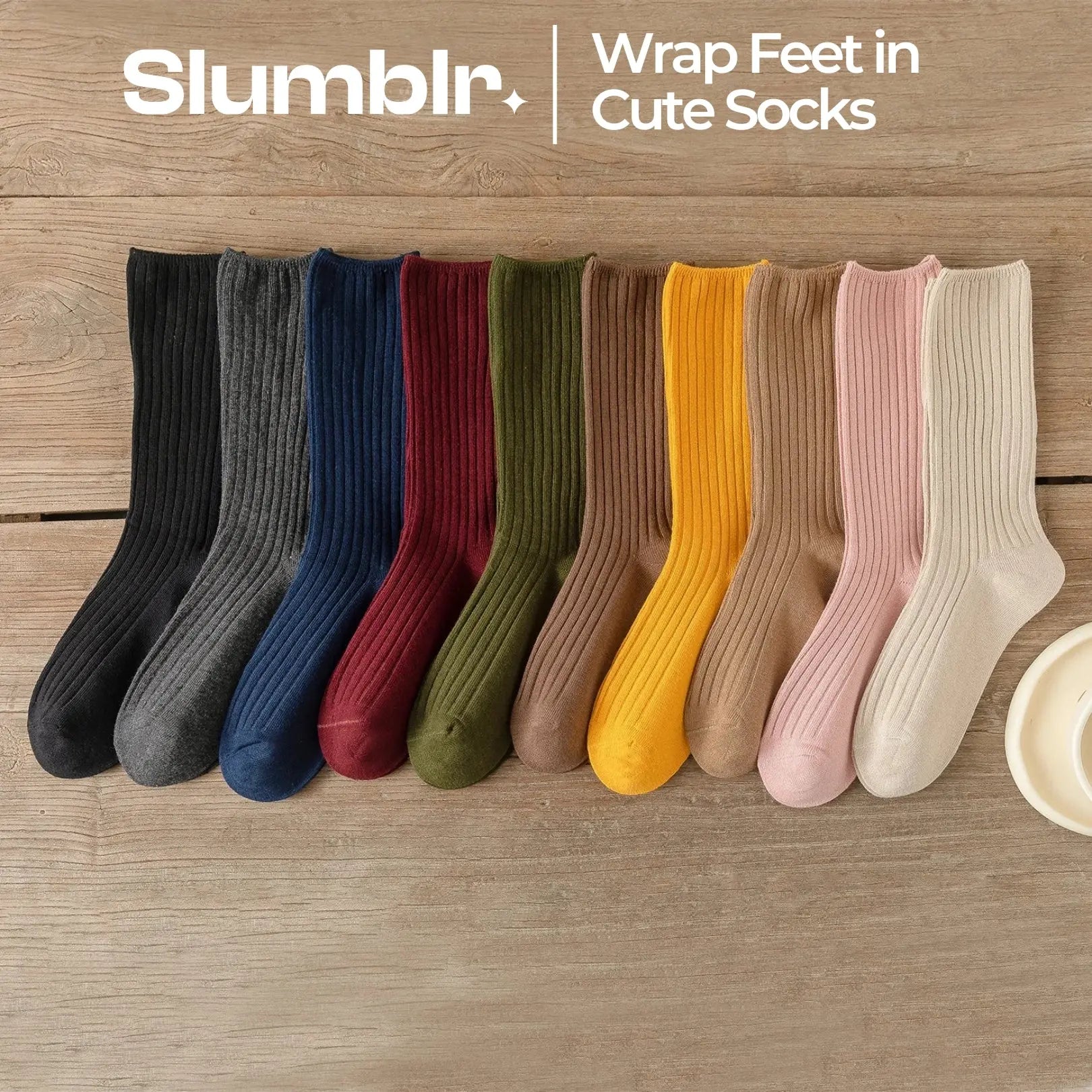 Slumblr® Womens Cute Cotton Neutral Casual Socks (5 Pcs) Slumblr