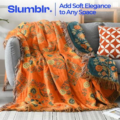 Slumblr® Flower Double-Sided Cotton Throw Blanket