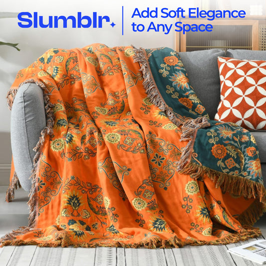 Slumblr® Flower Double-Sided Cotton Throw Blanket