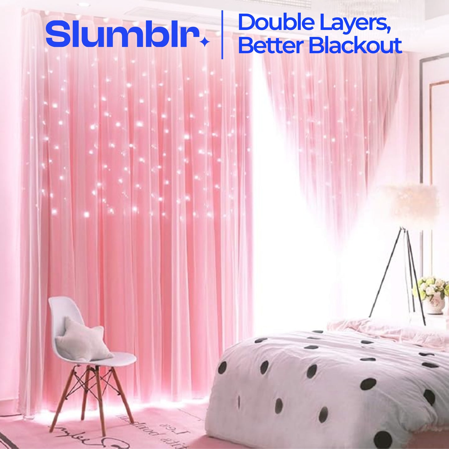 Slumblr® Star-Pattern Blackout Curtains Set (Pack of 2)