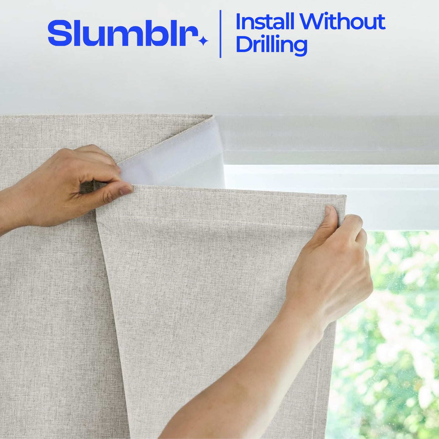 Slumblr® Self-Stick Semi-Blackout Curtains
