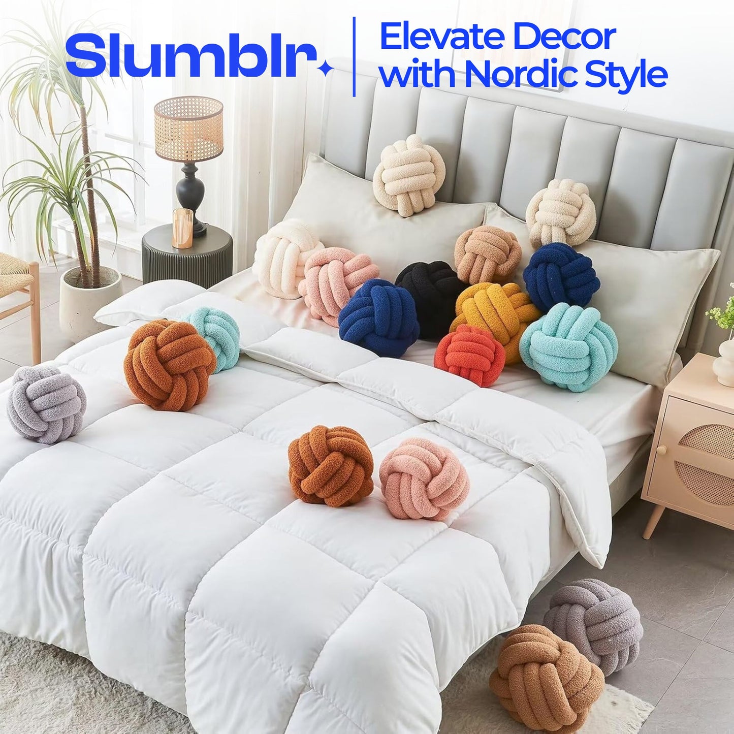 Slumblr® Nordic Woven Knot Ball Pillow